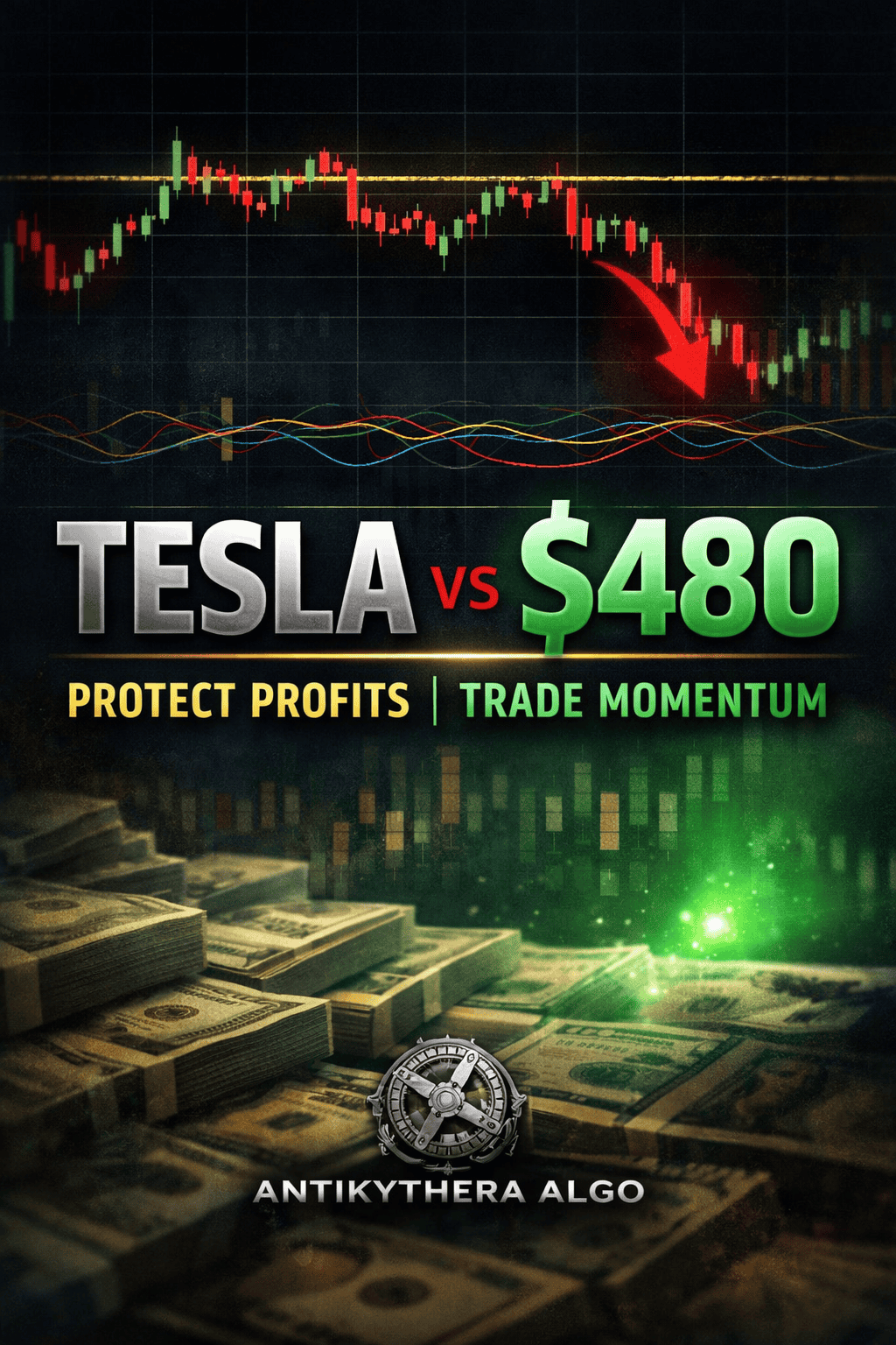 Tesla $480: Distribution Zone — Reserve Capital for the Next Move.